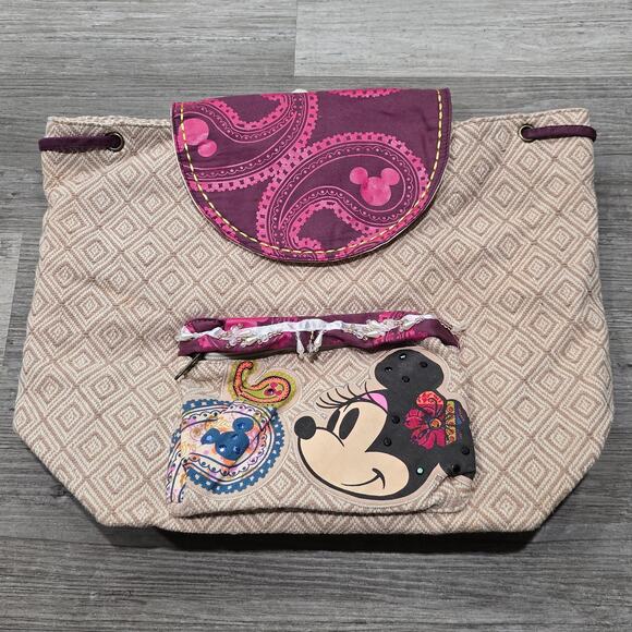Walt Disney Parks Minnie Mouse Drawstring Beaded Shoulder Bag - Picture 8 of 8